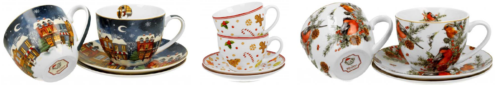 Vánoční šálky s podšálky