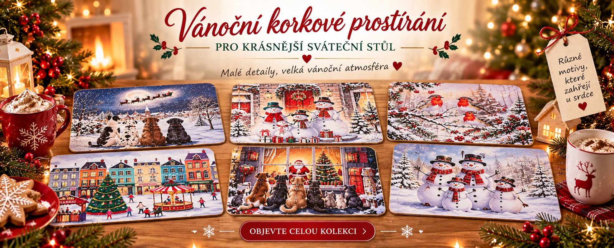 Vánoční korkové prostírání