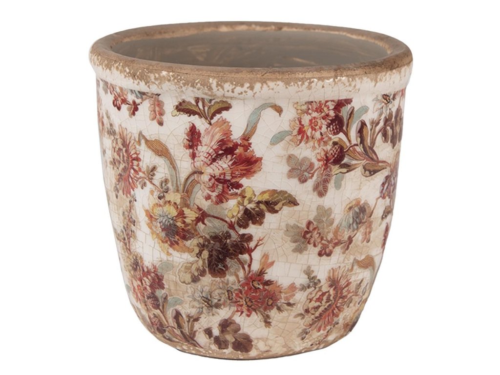 Keramický květináček VINTAGE LUXURY Clayre & Eef 6CE1649XS Ø 11x11 cm