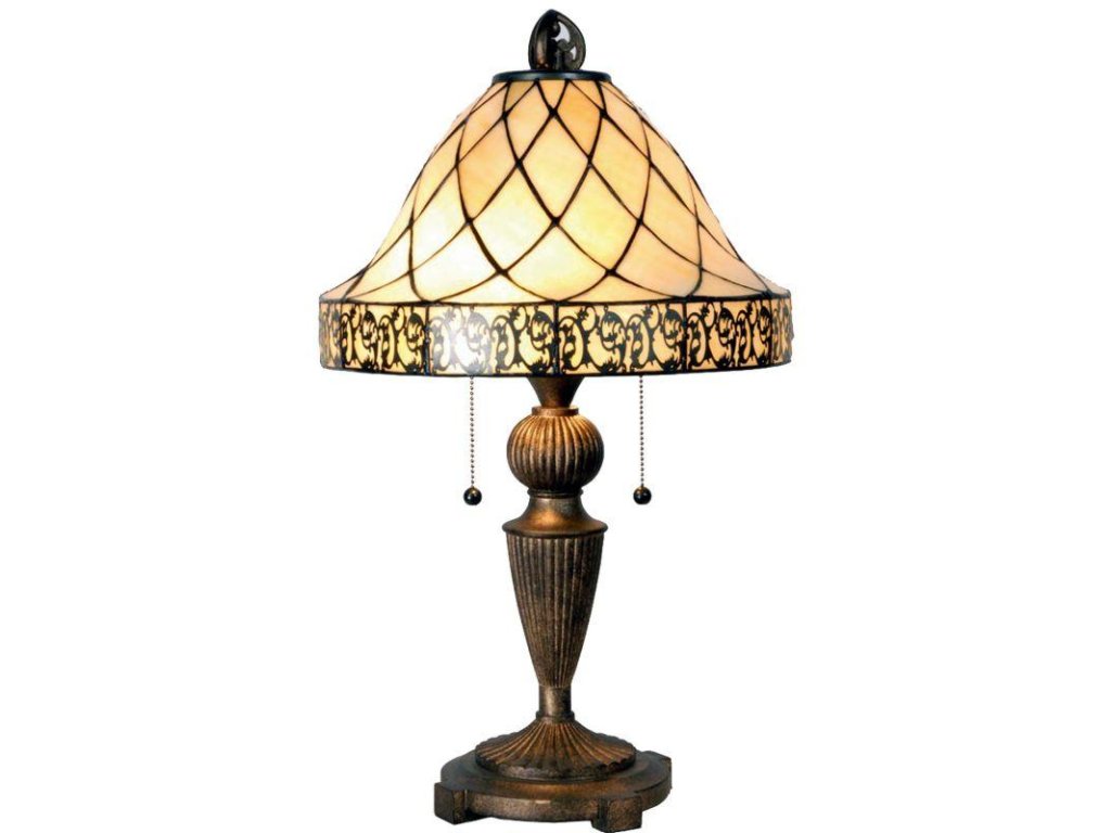Stolní lampa Tiffany VINTAGE NIGHT Clayre & Eef 5LL-5408 Ø 36*62 cm E27/max 2*60W
