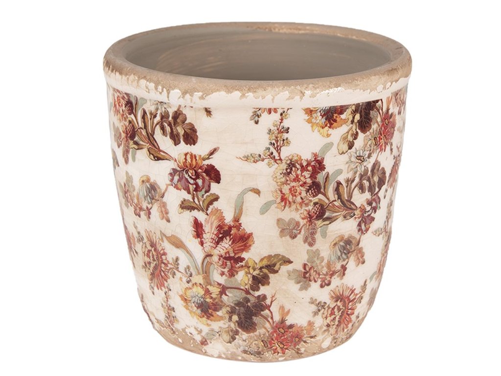 Keramický květináč VINTAGE LUXURY Clayre & Eef 6CE1649S Ø 13x13 cm