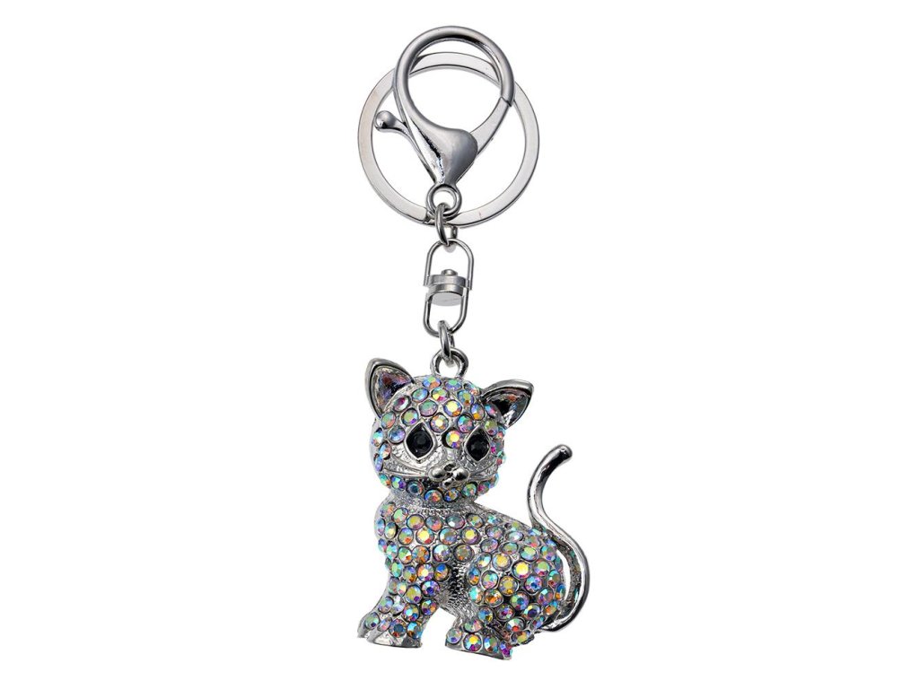 Přívěsek na klíče CAT SILVER COLORED Clayre & Eef JZKC0124