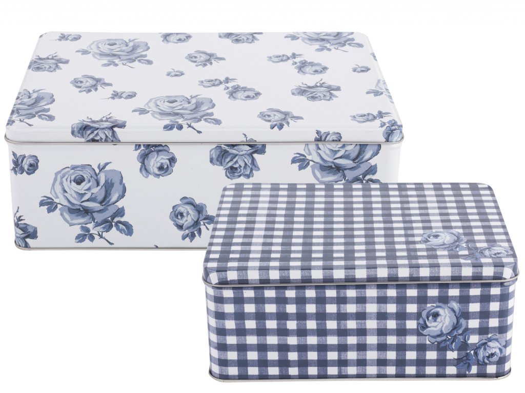 Plechové dózy Vintage Indigo od Katie Alice