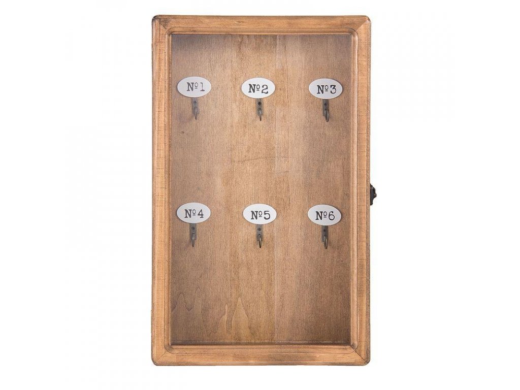 Clayre & Eef - Dřevěná skříňka na klíče - 23*7*38 cm