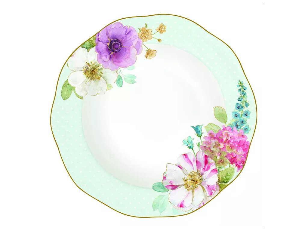 Easy Life - Porcelánový polévkový talíř Cottage Flower - 22 cm