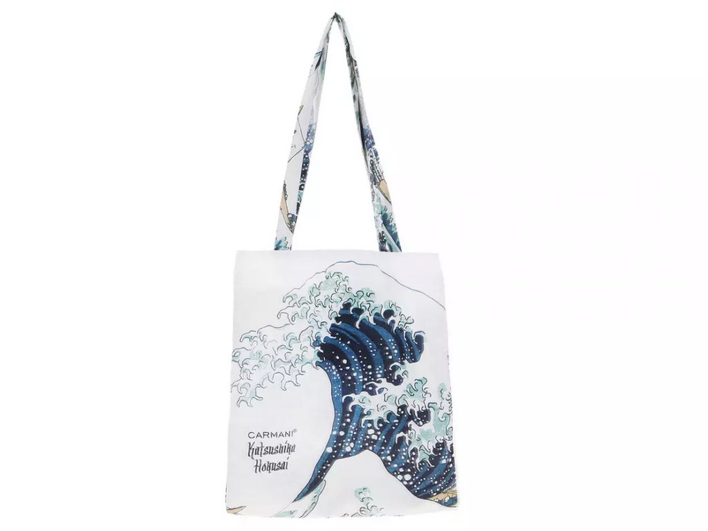 Carmani - Látková taška přes rameno, K. Hokusai velká vlna - 39x44cm
