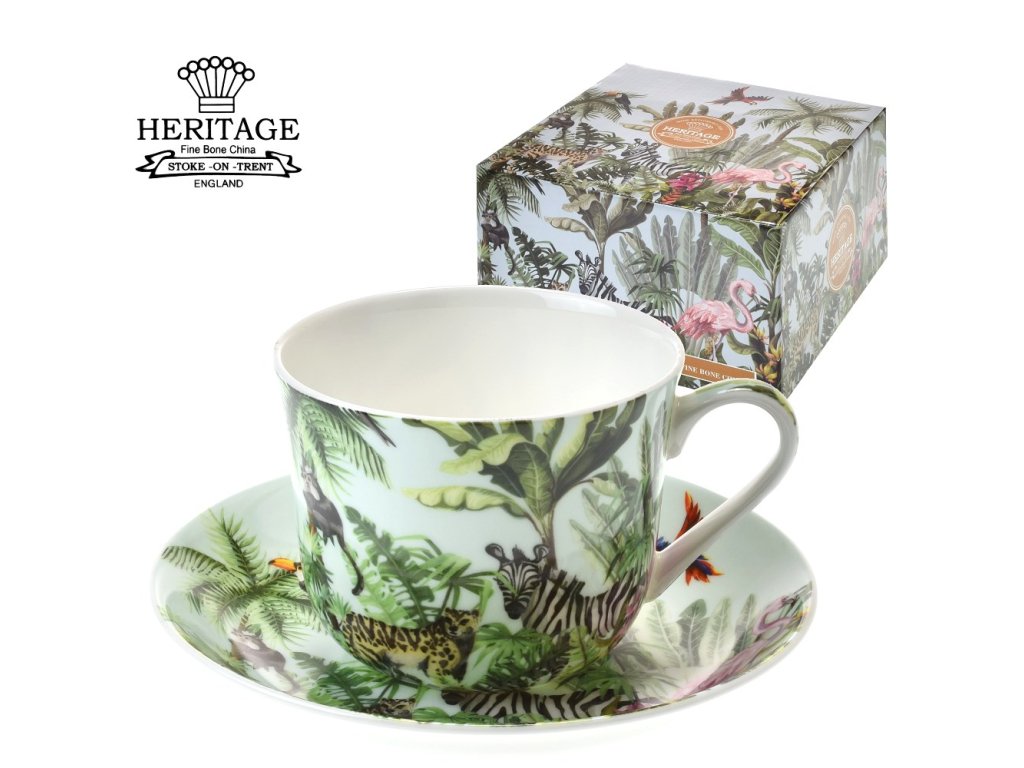 Šálek s podšálkem 420 ml - Heritage - Tropical Safari