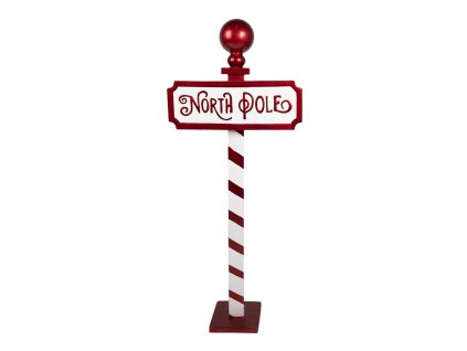 Kovová cedule na stojanu NORTH POLE Clayre & Eef 5Y1254 46x18x110 cm