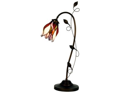Stolní lampa Tiffany FLOWER Clayre & Eef 5LL-8839 34*24*72 cm E14/max 1*40W