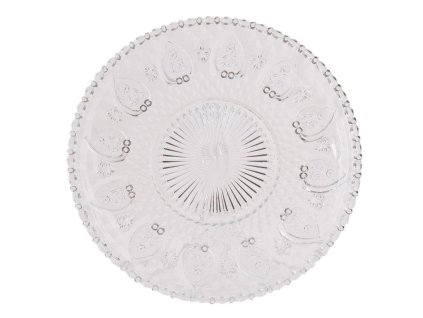 Skleněný dezertní talíř GRANDMOTHERS MEMORIES Clayre & Eef 6GL0227 Ø 25 cm