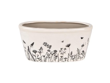 Keramický květináč FLORA AND FAUNA Clayre & Eef 6CEFAF0003M 23x11x11 cm