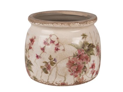 Keramický květináček ELEGANT LILY Clayre & Eef 6CE1628S Ø 12x10 cm