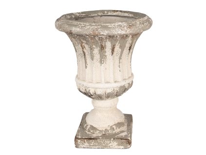 Květináč na stopce z magnesia oxide Clayre & Eef 6MG0027 Ø 32x43 cm