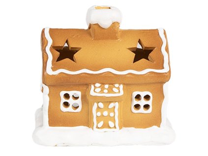Keramický svícen na čajovou svíčku GINGERBREAD HOUSE Clayre & Eef 6CE1804 11x8x10 cm