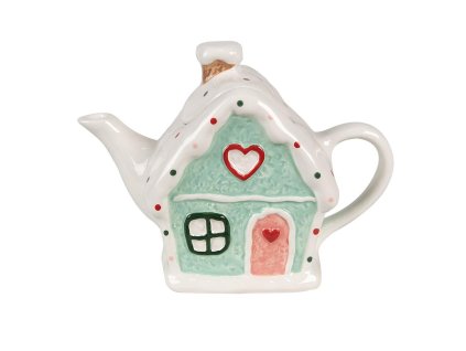 Keramická konvička GINGERBREAD HOUSE Clayre & Eef 6CETE0143 21x10x15 cm / 600 ml