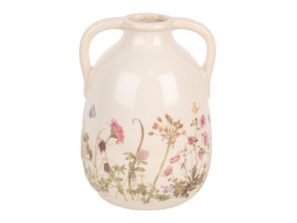 Keramická váza BLOOMING SPRING Clayre & Eef 6CE1947L Ø 16x22 cm