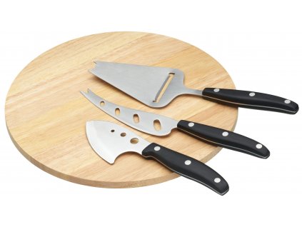 Dřevěné prkénko na sýr s noži