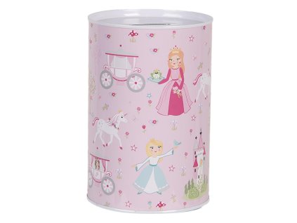 Plechová pokladnička PRINCESS Clayre & Eef 6BL0159 Ø 10x15 cm