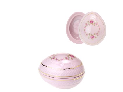Dóza oválná mušle 7,5 cm girlanda z růžiček