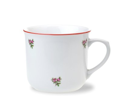 Hrnek Vařák 650 ml růžičková házenka s červenou linkou