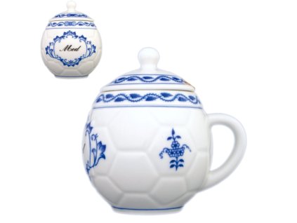 Hrnek na med s víčkem, nápisem Med a motiven svlačce - 400 ml