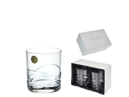 odlivka 320 ml DOF whisky Elements Wawe - sada 2 ks