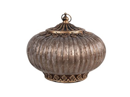 Skleněná lucerna s LED osvětlením Clayre & Eef 6GL4582 Ø 17x14 cm