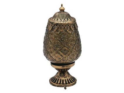 Skleněná lucerna s LED osvětlením Clayre & Eef 6GL4590 Ø 8x19 cm