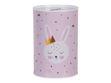 Plechová pokladnička RABBIT Clayre & Eef 6BL0164 Ø 10x15 cm