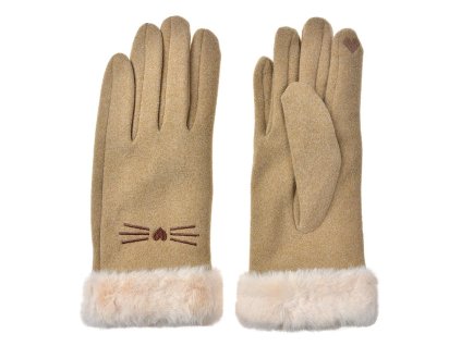 Dámské rukavice BEIGE Clayre & Eef JZGL0098 9x23 cm