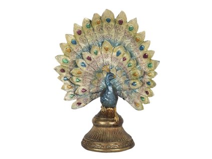 Dekorativní figurka páva Clayre & Eef 6PR3013 22*12*30 cm