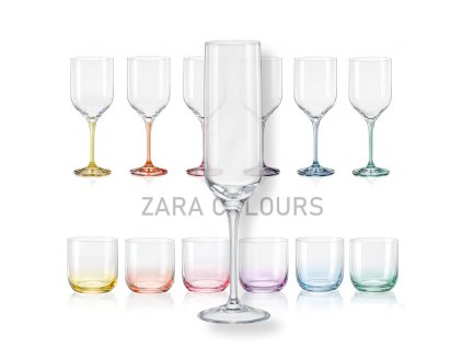 Kalíšky UMA 200 ml flétny barvy ZARA D5195 sada 6 ks