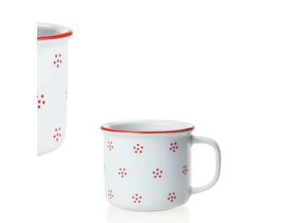 Hrnek Retro "porcelánový plecháček" 180 ml Valbella červená X8988