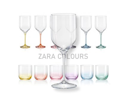 Kalíšky UMA 330 ml na víno barvy ZARA D5195 sada 6 ks