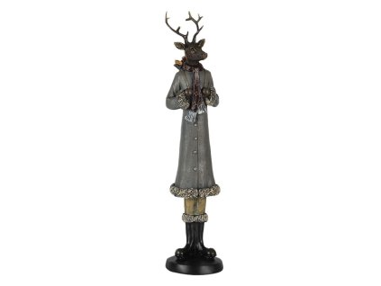 Dekorativní figurka jelena v kabátě Clayre & Eef 6PR4619 9*8*36 cm