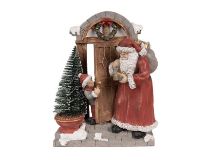 Dekorativní figurka Santa Clause s LED osvětlením Clayre & Eef 6PR4945 18x8x22 cm