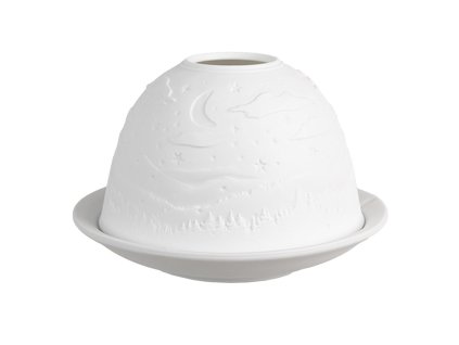 Porcelánový svícen na čajovou svíčku STARS Clayre & Eef 6CE1815 Ø 12x8 cm