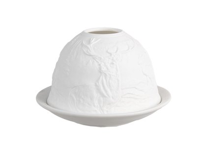 Porcelánový svícen na čajovou svíčku DEER Clayre & Eef 6CE1812 Ø 12x8 cm