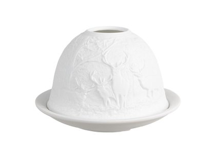 Porcelánový svícen na čajovou svíčku DEER Clayre & Eef 6CE1818 Ø 12x8 cm
