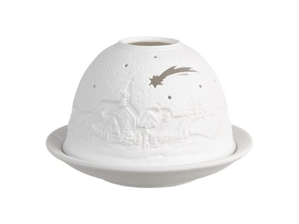 Porcelánový svícen na čajovou svíčku WINTER Clayre & Eef 6CE1819 Ø 12x8 cm