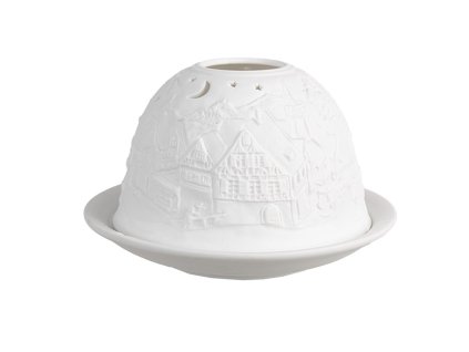 Porcelánový svícen na čajovou svíčku WINTER Clayre & Eef 6CE1823 Ø 12x8 cm
