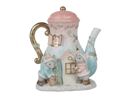Dekorativní chaloupka TEAPOT s LED osvětlením Clayre & Eef 6PR4218 15x12x16 cm