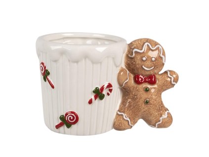 Keramický hrnek GINGERBREAD MEN Clayre & Eef 6CEMU0159 15x10x10 cm / 350 ml