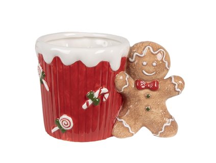 Keramický hrnek GINGERBREAD MEN Clayre & Eef 6CEMU0160 15x10x10 cm / 350 ml