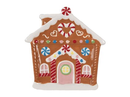 Dezertní talíř GINGERBREAD HOUSE Clayre & Eef 6CE1784 20x21x2 cm