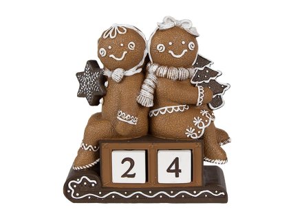 Dekorativní perníkové figurky s kalendářem Clayre & Eef 6PR4311 11x4x13 cm