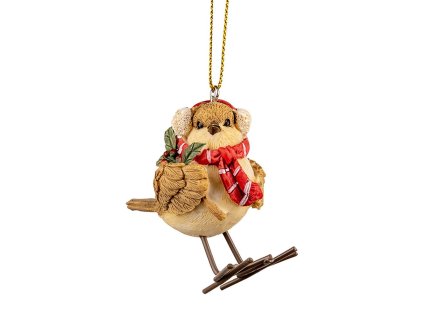 Dekorativní figurka ptáčka Clayre & Eef 6PR2797GG 5x3x7 cm