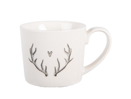 Porcelánový hrnek NATURAL WINTER VIBES Clayre & Eef NWVMU 12x8x7 cm / 275 ml