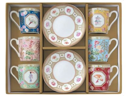 Easy Life - Porcelánové šálky a podšálky na kávu Jardins D´Orient 6 ks - 100 ml