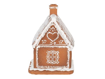 Dekorativní perníková chaloupka s LED osvětlením Clayre & Eef 6PR3974 LED 13x13x18 cm/ 3xAAA